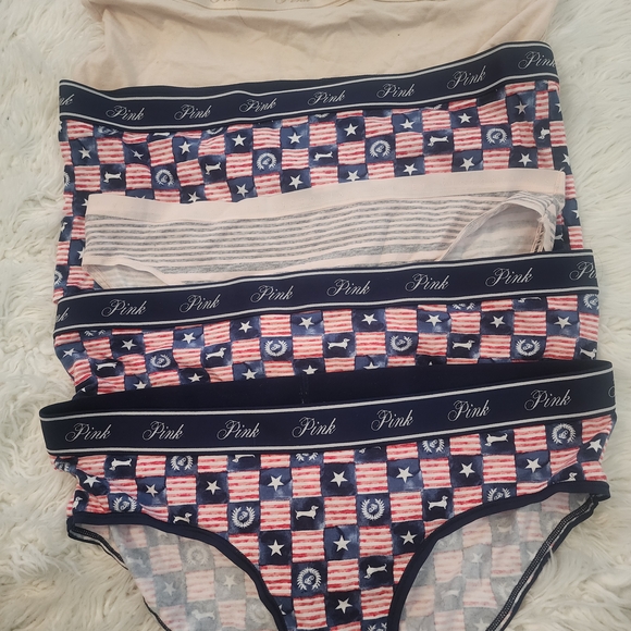 PINK Victoria's Secret Patriotic and Nude Panties Set Of  Five piece - Picture 2 of 5